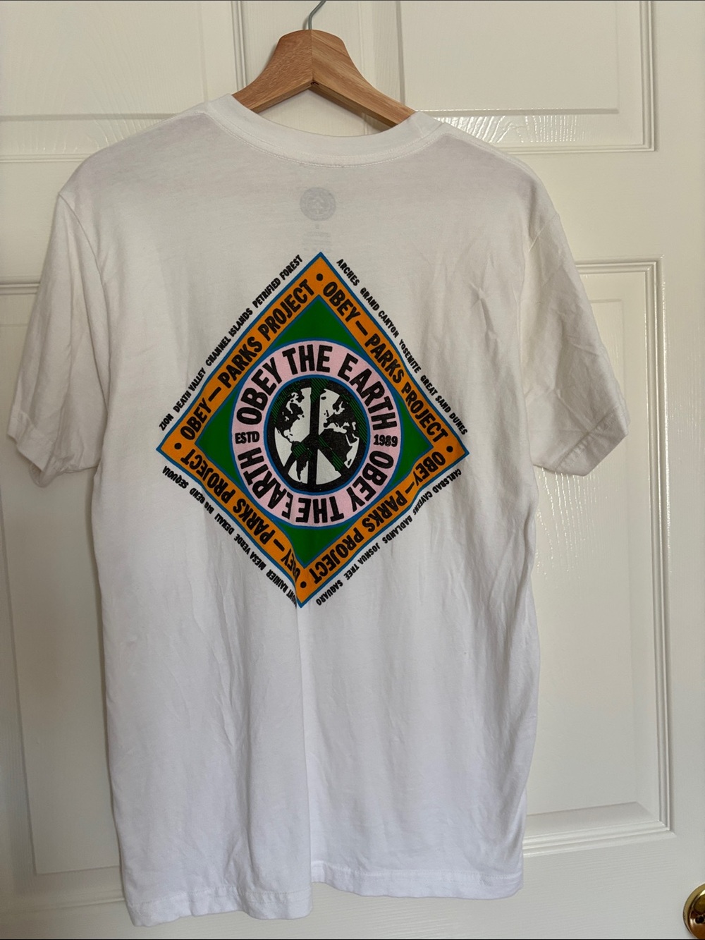 Limited Edition Obey x Parks Project The Earth Graphic Tee - White